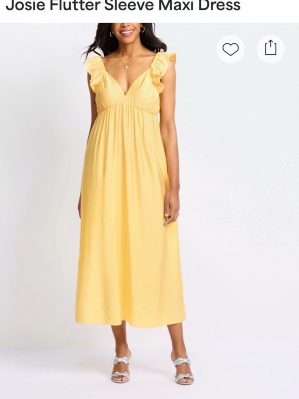 Vero Moda Yellow Ruffle-Shoulder Maxi Dress